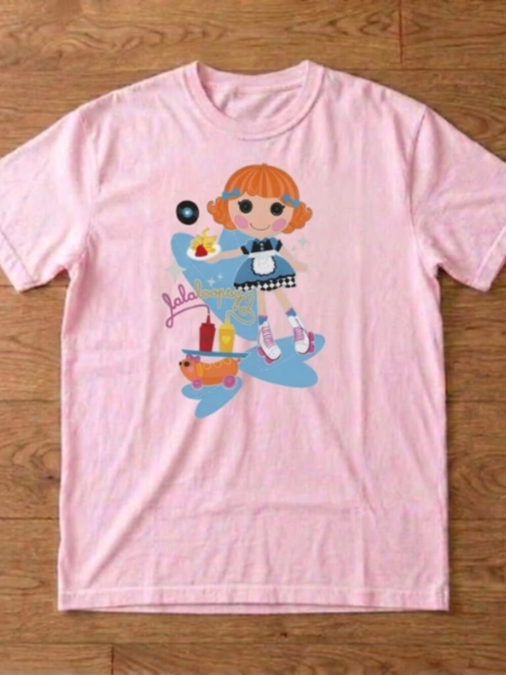 Y2K Aesthetic Lalaloopsy Diner Print T-Shirt